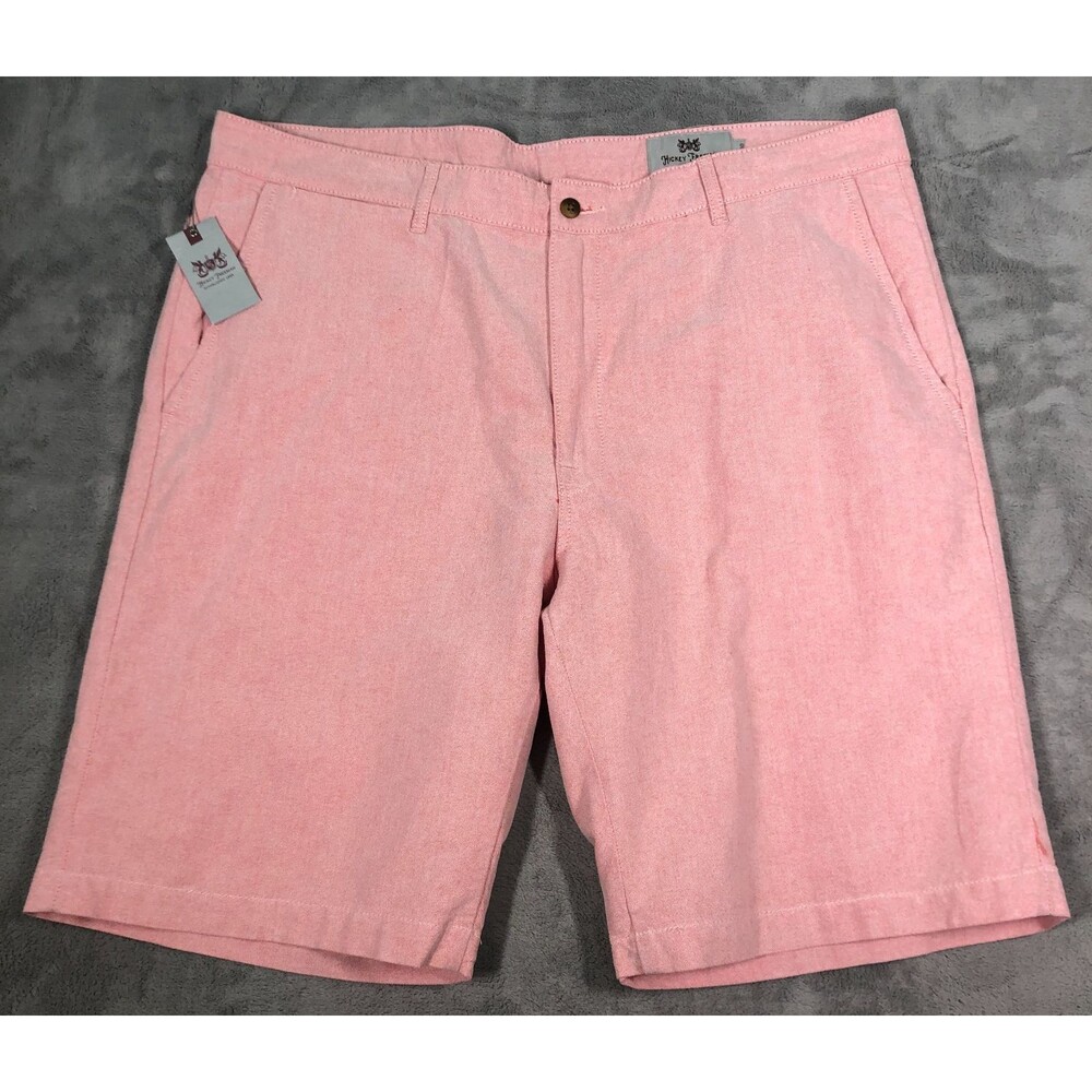 Hickey Freeman Chino Shorts Mens Salmon Pink Size 40 Cotton Preppy NEW